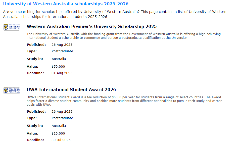 来西澳读高等教育，UWA/Curtin/ECU 三校奖学金 & 2026 招生亮点大盘点！（组图） - 2