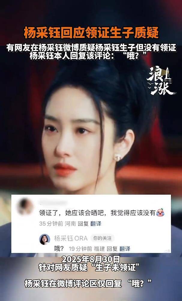 冲上热搜！杨采钰“一个字”回应网友“生孩子但没领证”质疑（组图） - 3