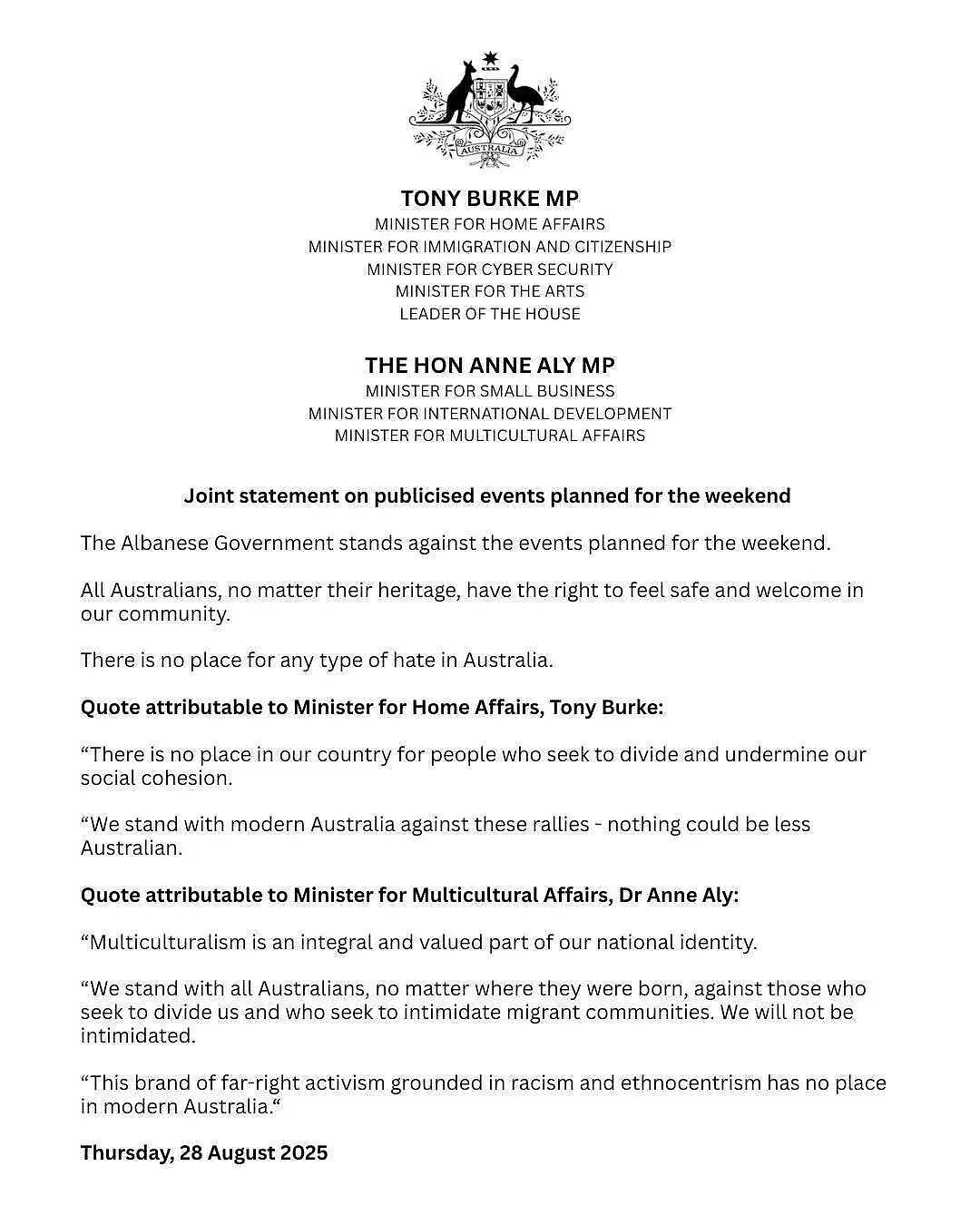 澳中青年企业家联合会声明：关于8月31日“March for Australia”抗议游行的立场（组图） - 2