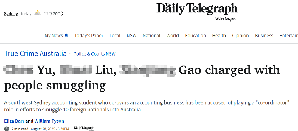 胆真大！三名澳洲华男被指控贩卖人口！欲出$50万保释金被拒（组图） - 1