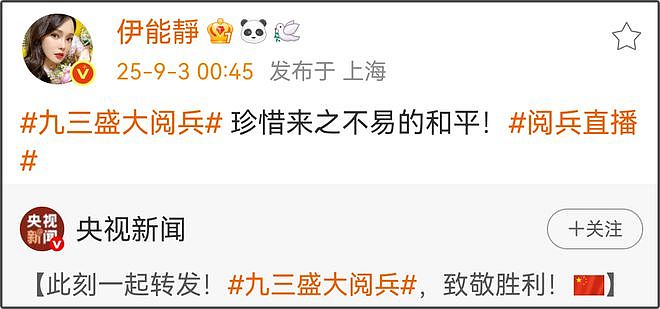 台湾明星转发九三阅兵！吴慷仁称要铭记历史，吴奇隆愿和平永驻（组图） - 15