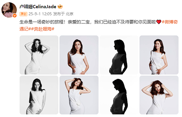 40岁女星卢靖姗晒二胎孕肚照，曾透露“与丈夫韩庚分房睡”引热议（组图） - 1