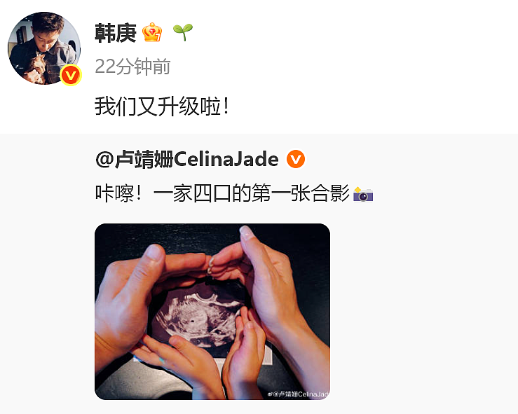40岁女星卢靖姗晒二胎孕肚照，曾透露“与丈夫韩庚分房睡”引热议（组图） - 2