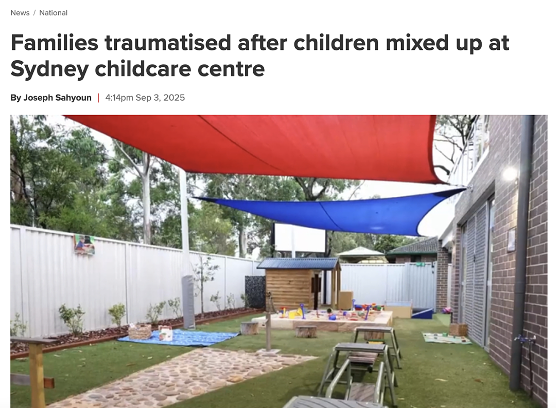 可怕！悉尼幼儿园又爆惊人丑闻！妈妈去接孩子后被告知：你的孩子被人带走了...（组图） - 1