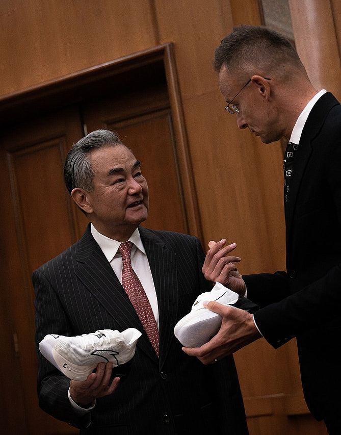 王毅赠送匈牙利外长国产跑鞋,品牌、售价曝光!同款在多平台断货(视频/组图) - 4