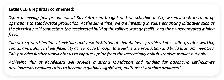 【异动股】铀矿股Lotus Resources(ASX:LOT)成功募资6500万澳元 股价应声暴跌20%(组图) - 3