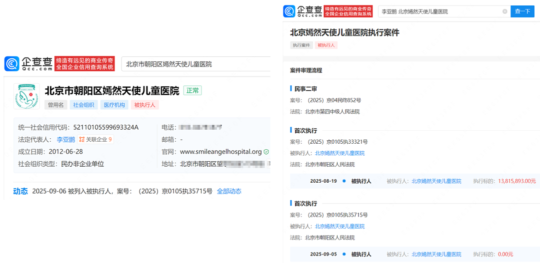 李亚鹏名下嫣然医院再成被执行人，与王菲等人共同创立，此前已被执行1381万（组图） - 1