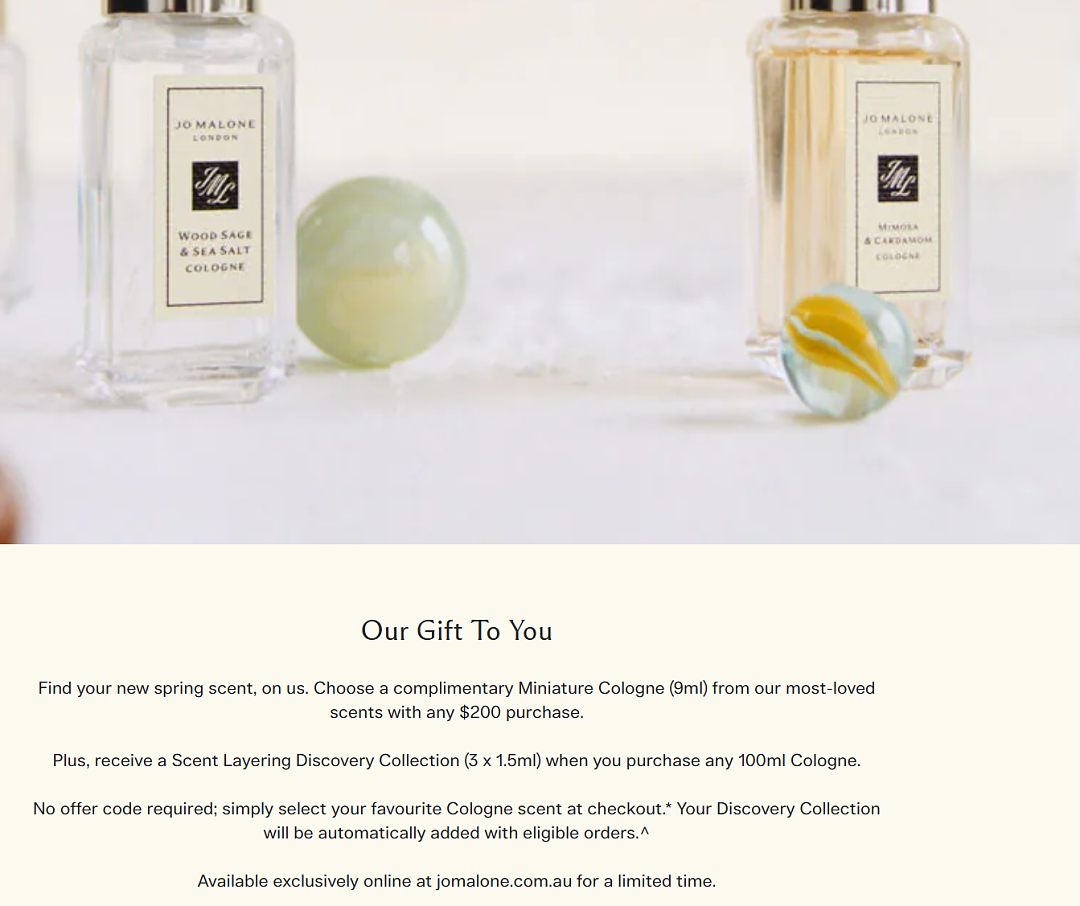 【Jo Malone】祖马龙澳洲官网送好礼 + 折上折 + 送23刀（组图） - 1