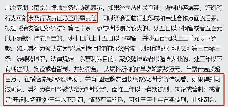 许凯赌博风波升级！警方回应已关注此事，律师解读许凯涉嫌赌博罪（组图） - 8