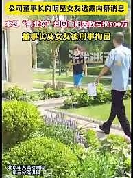 董事长向明星女友透露内幕消息:事后双双被刑拘(图) - 1