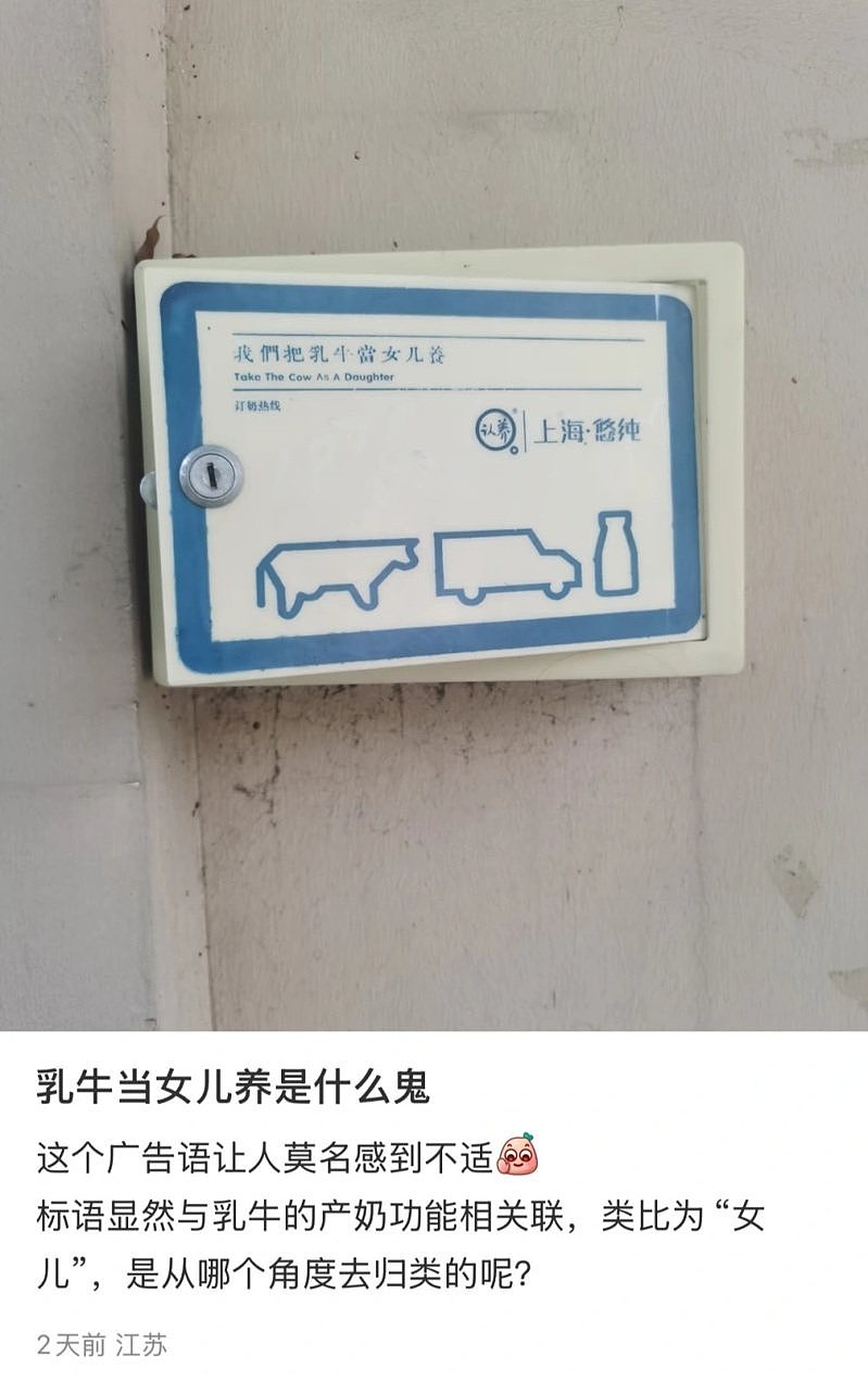 中国牛奶广告词“把乳牛当女儿养”挨批不妥！客服：3年前已回收（组图） - 1
