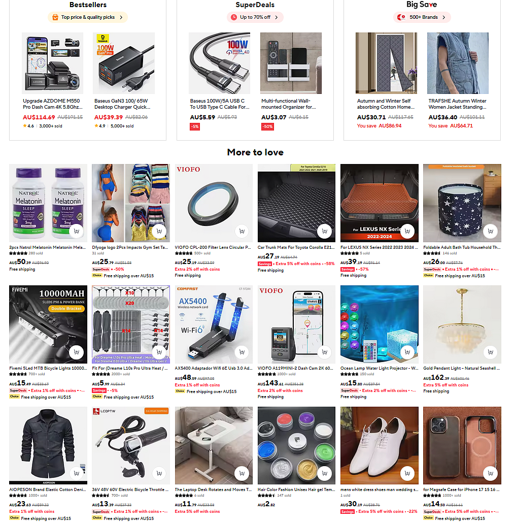 已疯！【AliExpress】澳洲站海量商品季中大特卖+ 折上折 + 再送50刀（组图） - 1