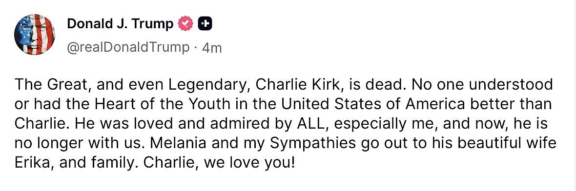 右翼名嘴Charlie Kirk遇刺！各界政要震惊哀悼，特朗普：为他祈祷（组图） - 1