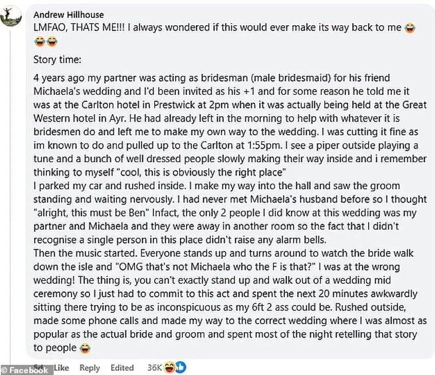 婚礼来了个谁都不认识的老哥，新娘困惑四年才找到正主：我说我走错了，你信不...（组图） - 7