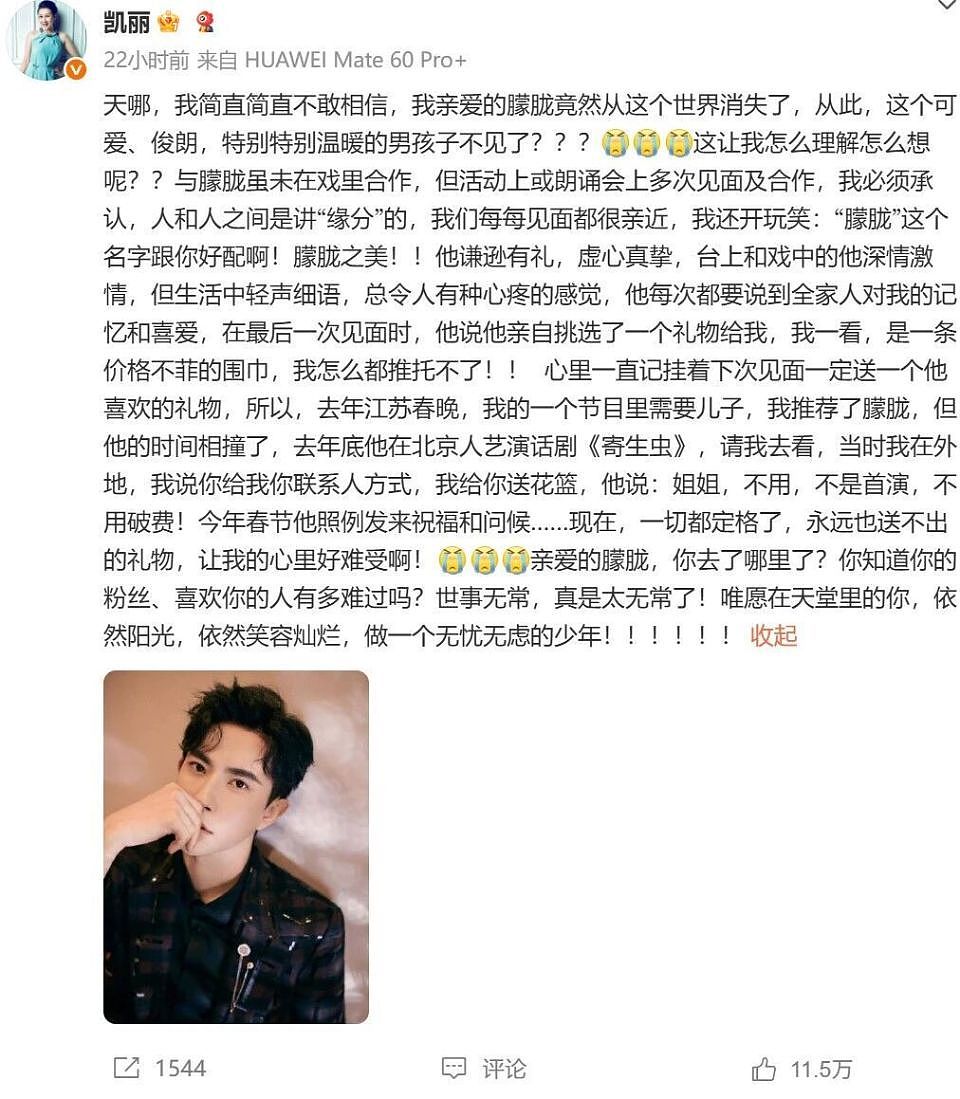 37岁演员于朦胧坠楼去世，“天选古人”成绝响（组图） - 2