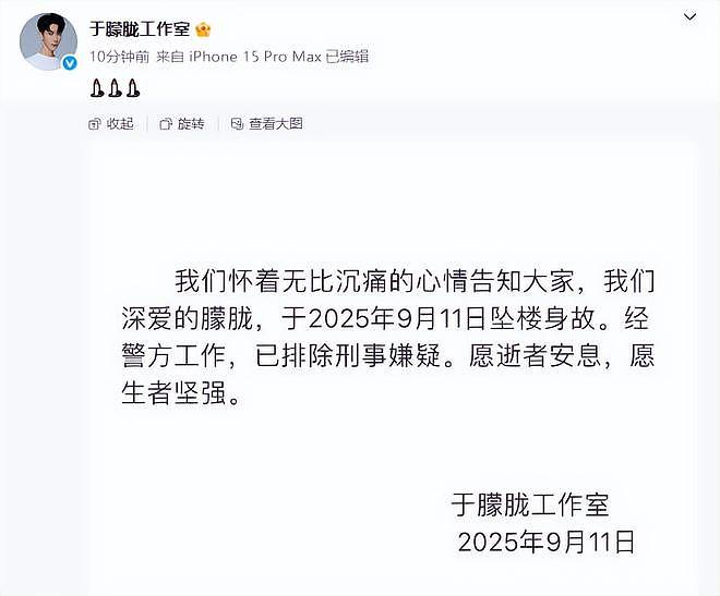 官方通报于朦胧坠亡，曝“劳力士”手表消息被删，坠楼疑云仍在（组图） - 2