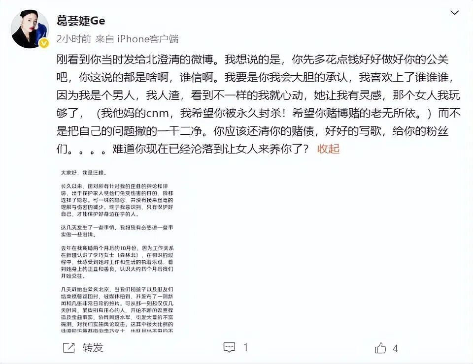 汪峰再次被葛荟婕炮轰,要他赌博输到老无所依,撕开他的遮羞布(组图) - 2