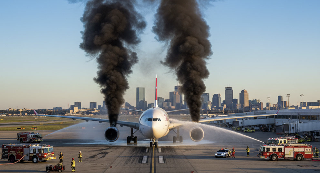 特朗普专机遇客机疯狂“贴近”空管惊叫!载236人飞机引擎喷火,狂冒黑烟!乘客尖叫(组图) - 2