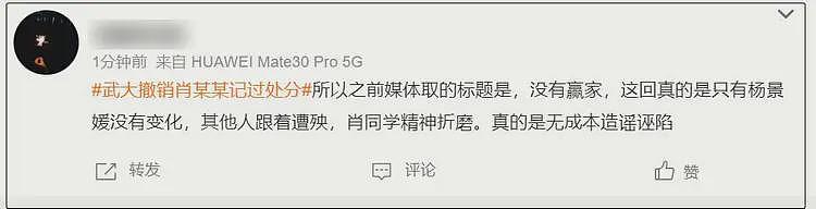 武大再通报“杨景媛案”，多位大V发声：牺牲老师也要保护学生（组图） - 8