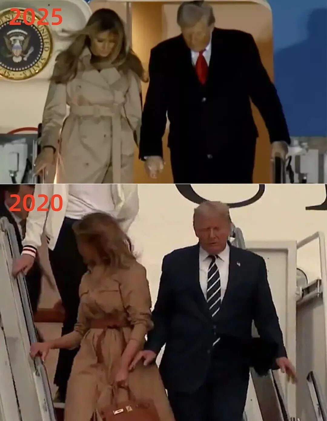 梅拉尼娅和凯特罕见时尚对决，一个穿成1米8落地灯，一个疑戴假发…（组图） - 8
