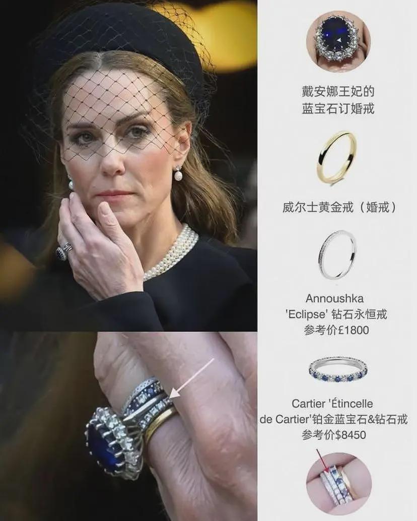 43岁凯特穿黑衣好瘦,左手无名指上戴了5枚戒指,每一枚都有来头(组图) - 10
