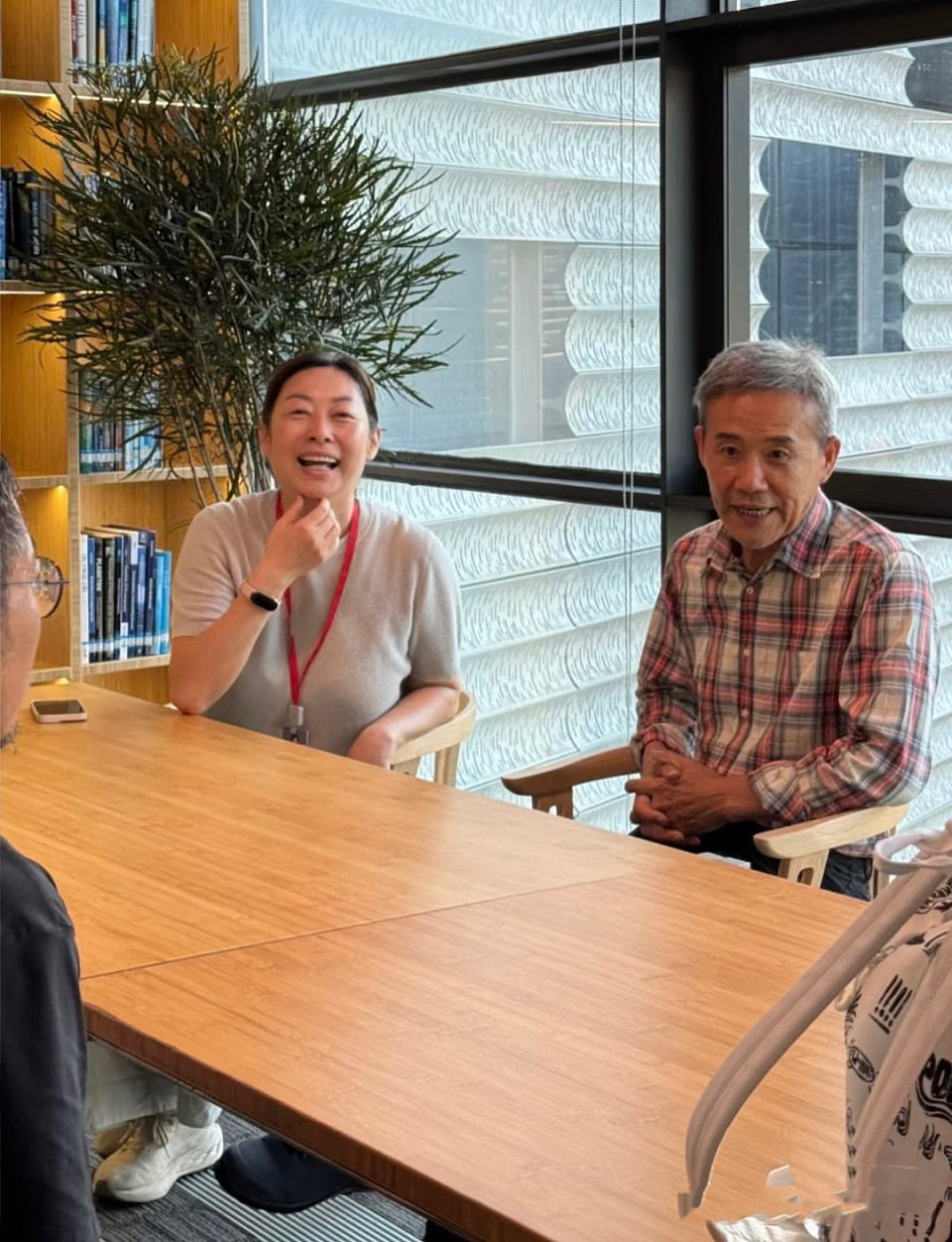74岁王石罕见参会，穿格子衬衫戴“假发套”，显得又老又年轻（组图） - 2