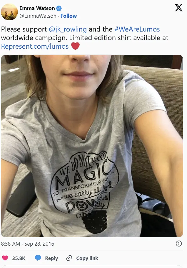 “赫敏”艾玛·沃森首次回应与JK罗琳跨性别论战!称《哈利·波特》是最重要作品,“希望她继续爱我”?(组图) - 8