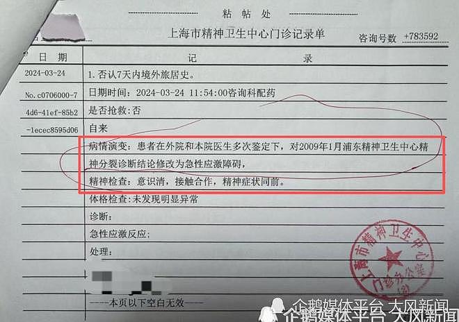上海男子“被患精神分裂”11年，奔走5年“疾病管控人员”记录难消除；涉事医院：符合规范未误诊（组图） - 2