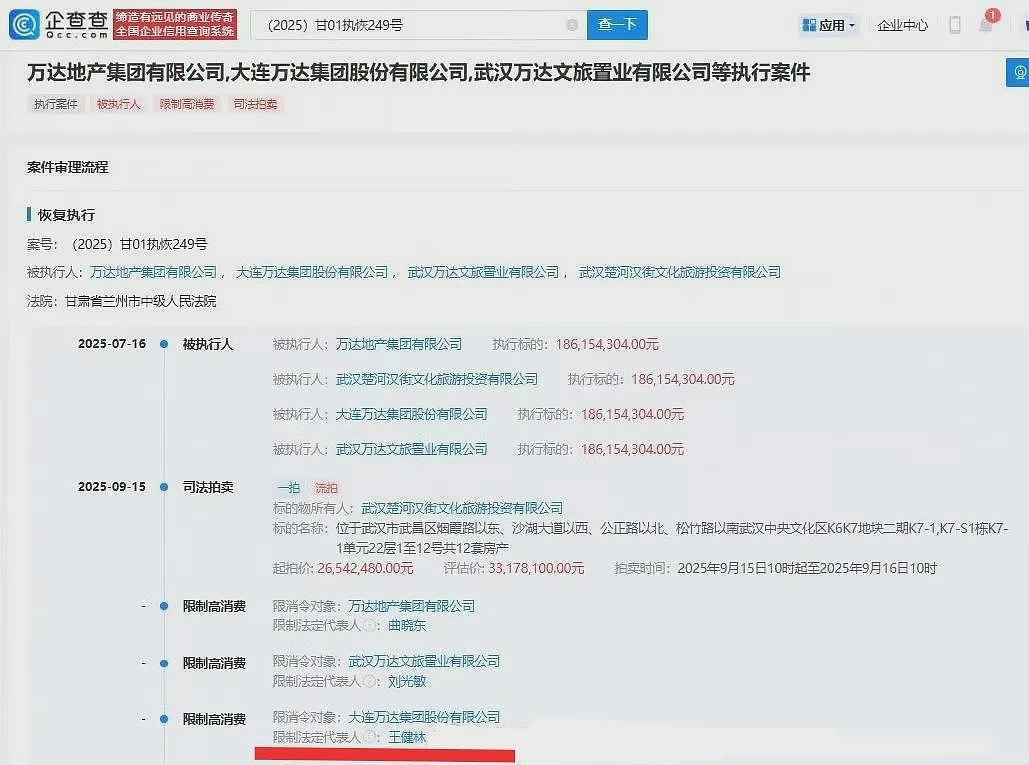 王健林成老赖，万达快顶不住了（组图） - 2