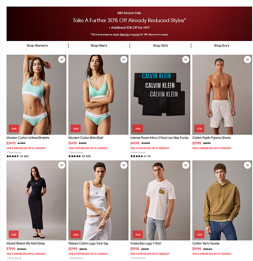 已疯！【Calvin Klein】最新三重折上折特卖 + 再送20刀（组图） - 1