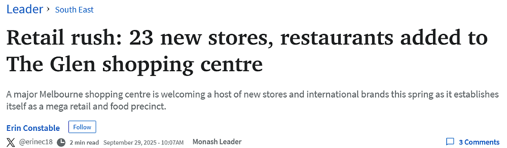 The Glen购物中心大变样！新开18家店，还有5家新店即将开业！（组图） - 1