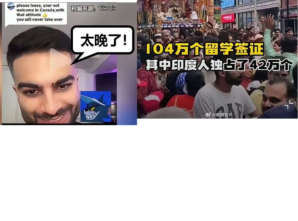 印度人占领加拿大了？印度主播邪魅回怼加拿大网友：太晚了，四周全是我们的人（组图） - 1