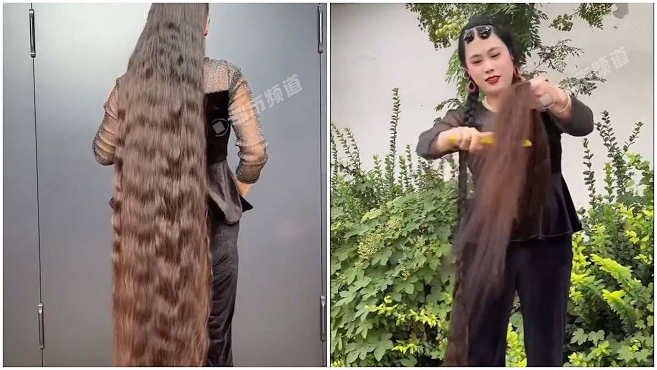 22年从不剪发,内地女留2米长发拒绝以88万出售,原因惹网民热议(组图) - 1