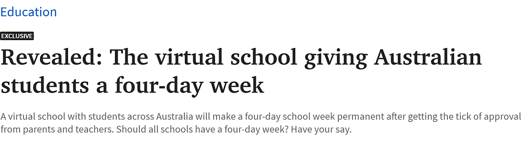 定了，一周上4天学！澳洲这学校永久改革！学生欢呼、家长力挺，最大阻碍竟不是成绩而是…（组图） - 1