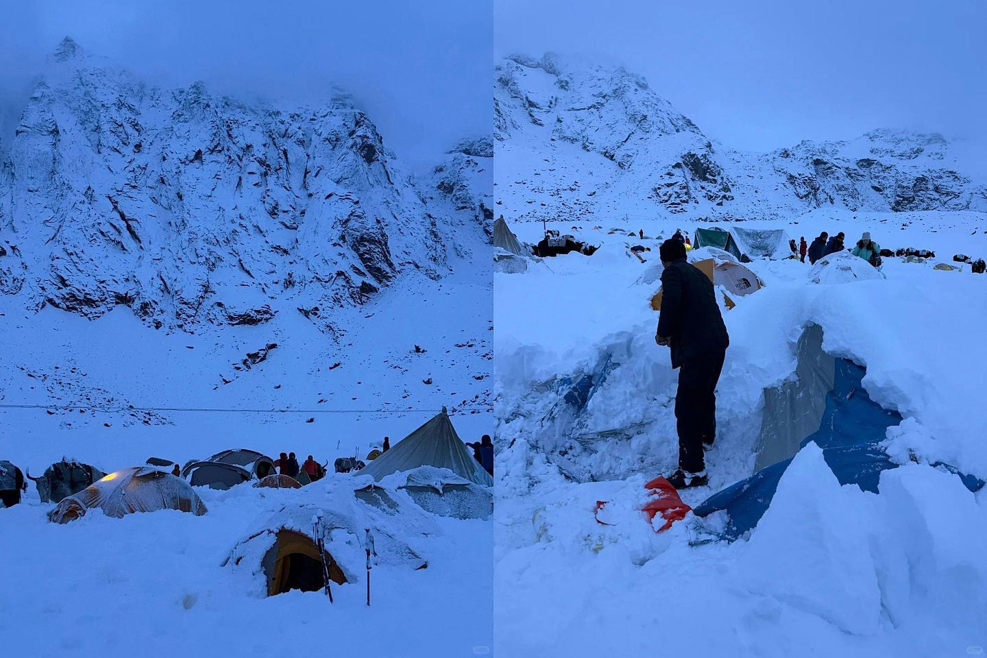 珠峰营地遭暴雪吞噬！千人被困高山，帐篷塌陷、有人失温命危（组图） - 1
