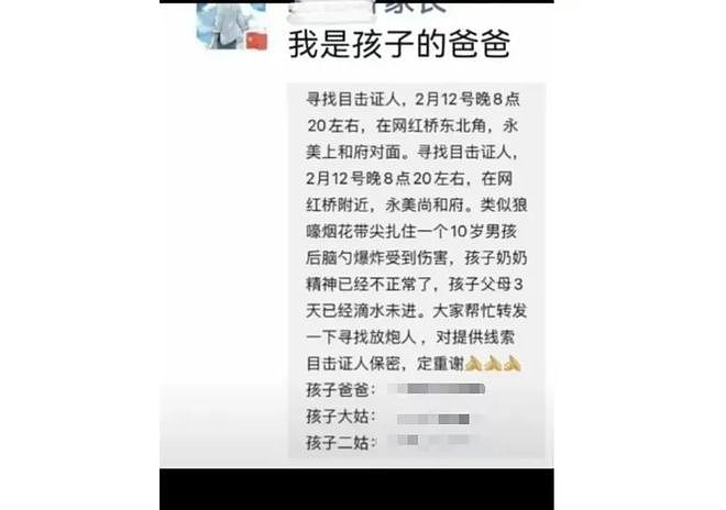 10岁男孩被烟花击中头部身亡，14岁燃放者未被追究刑责（组图） - 1