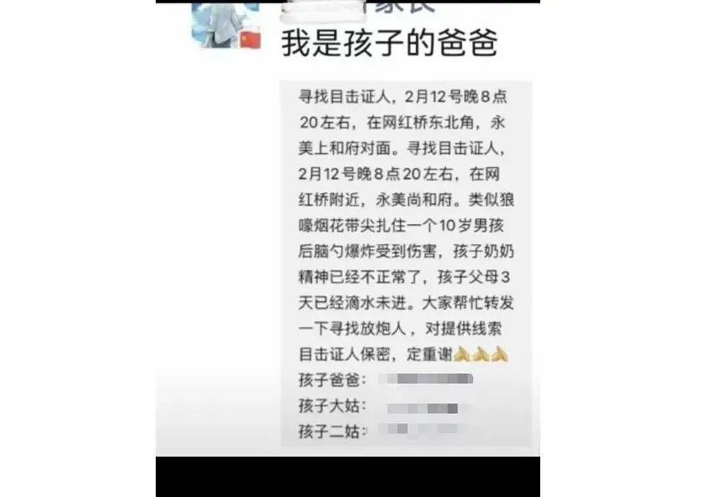 10岁男孩被烟花击中身亡,谁放那支夺命“狼嚎”?(组图) - 1