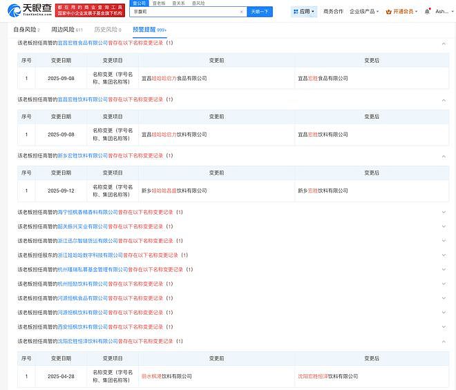 宗馥莉辞职前，多家关联公司更名：去掉娃哈哈，改名宏胜（组图） - 2