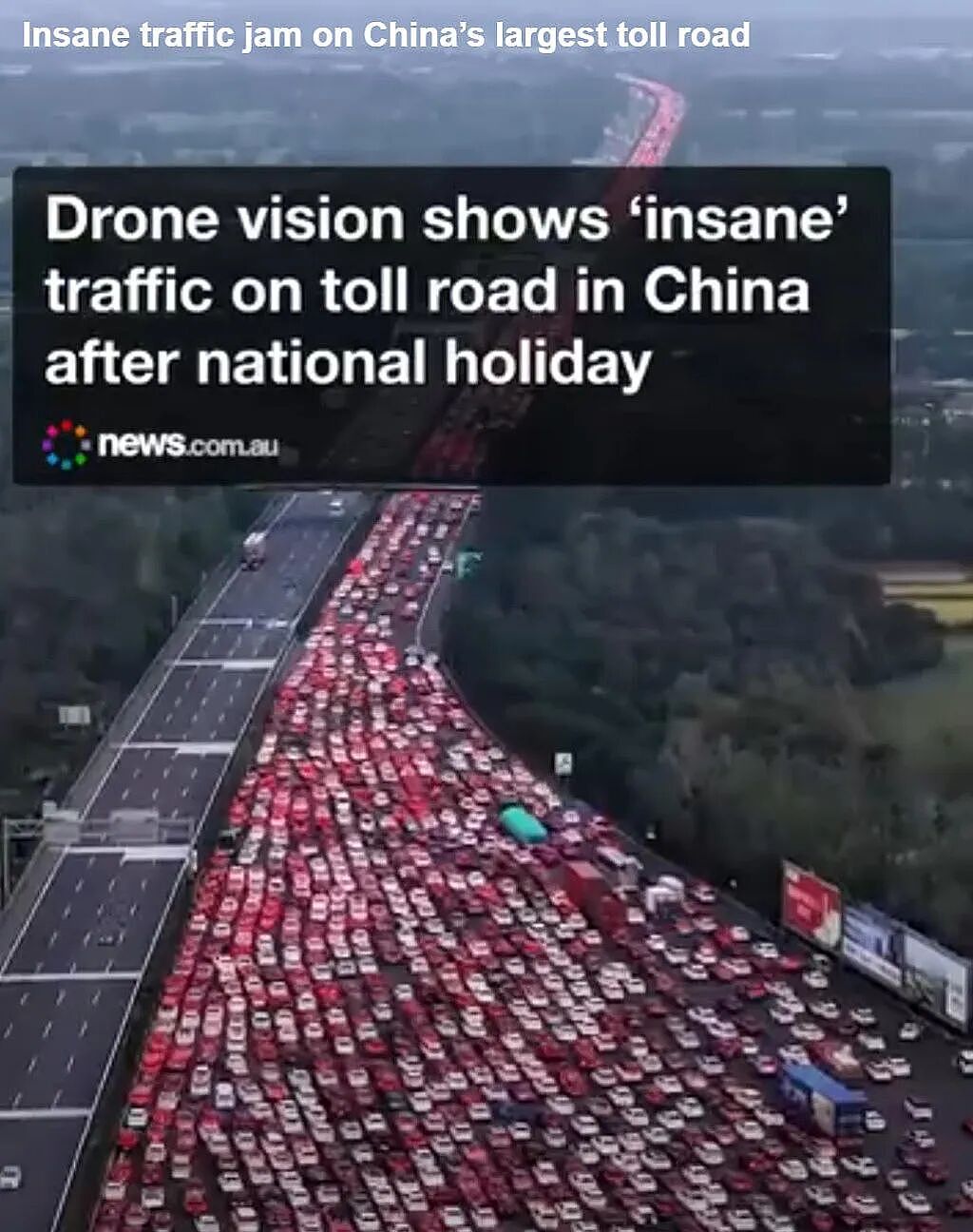 中国奇景!亚洲最大收费站堵车视频刷爆全网,澳媒直呼“疯狂”(组图) - 1