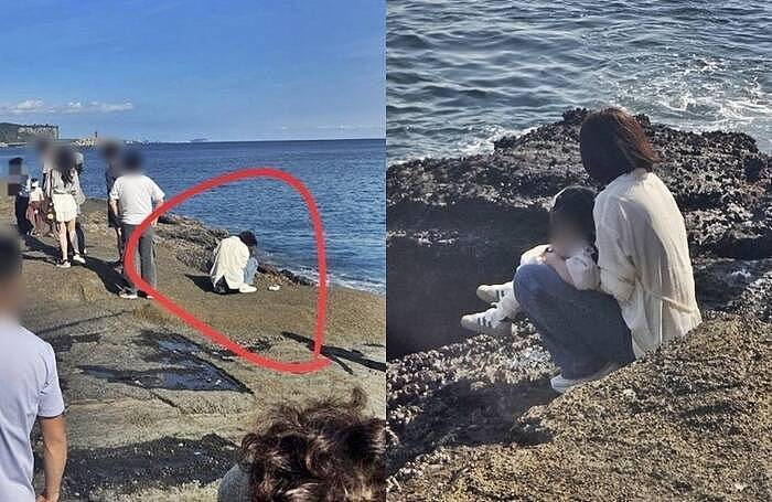 中国旅客让小孩在济州岛海岸脱裤大便，韩网怒批（组图） - 1