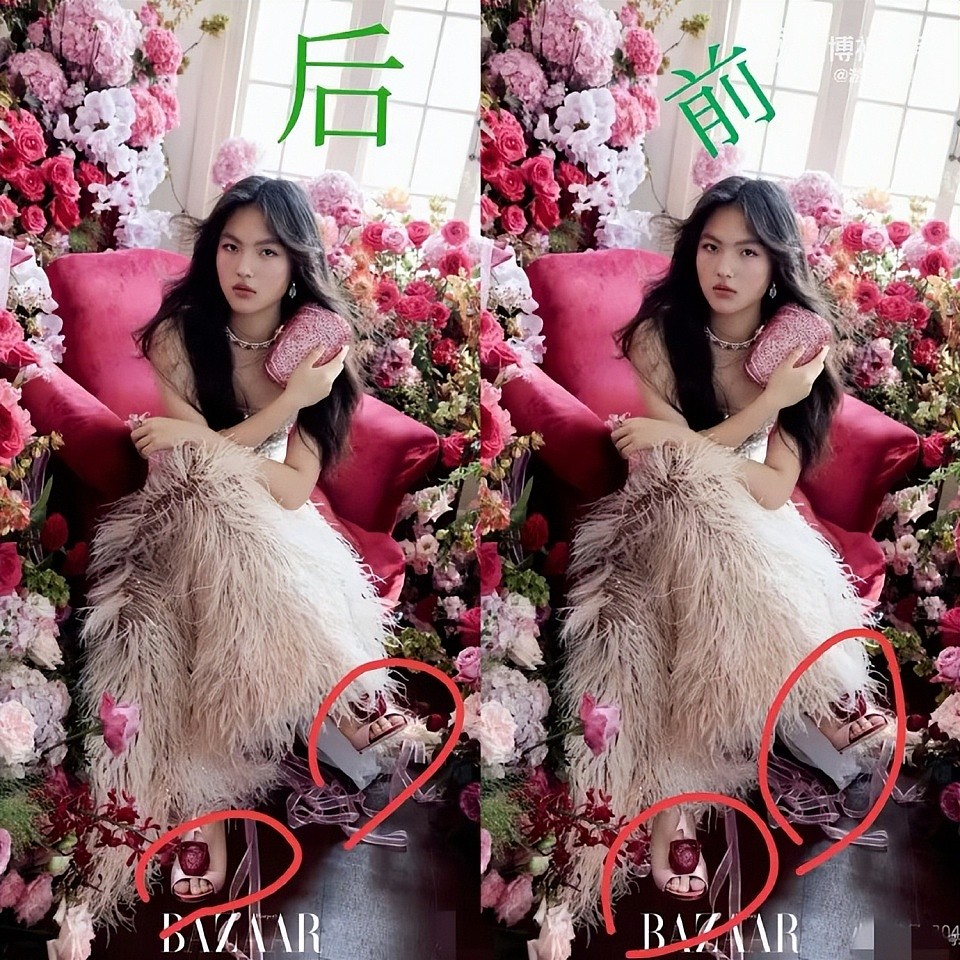 王诗龄被曝时尚杂志“双脚均为右脚”，网友：王诗龄的脚P错了（组图） - 3