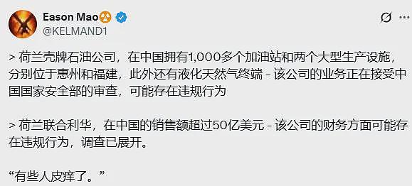 网传荷兰两大巨头壳牌与联合利华,在华业务涉嫌违规,正在接受审查(组图) - 1