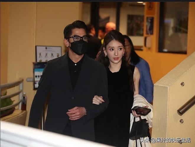 方媛穿黑裙挺大肚陪老公看赛马！爱驹夺冠，郭富城感谢老婆带好运（组图） - 3