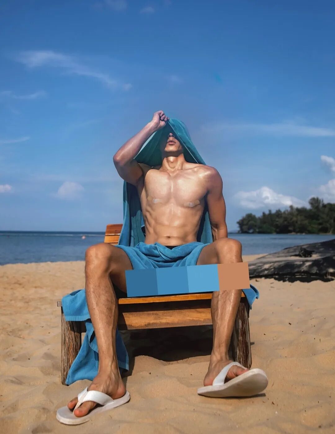 【帅哥】185海边黑皮肌肉男沙滩性感写真,野蛮诱惑,性感十足....(组图) - 3