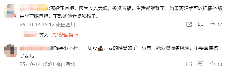 李亚鹏又离了?小19岁娇妻撕开离婚遮羞布,网友:太疯癫(组图) - 3