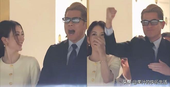 方媛穿黑裙挺大肚陪老公看赛马！爱驹夺冠，郭富城感谢老婆带好运（组图） - 2