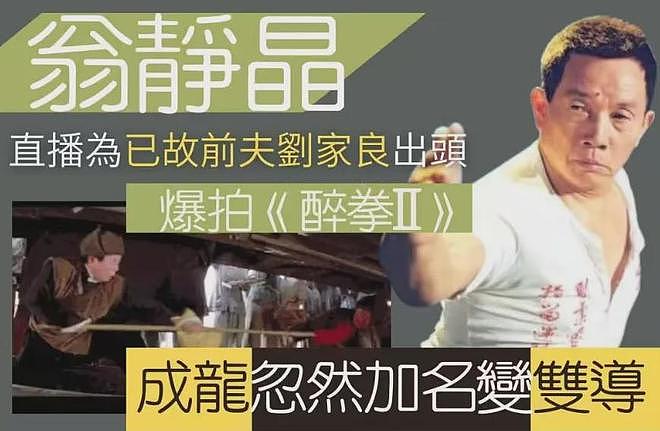 资深艺人翁静晶炮轰成龙！《醉拳2》抢功加导演名，二人旧怨被扒（组图） - 2
