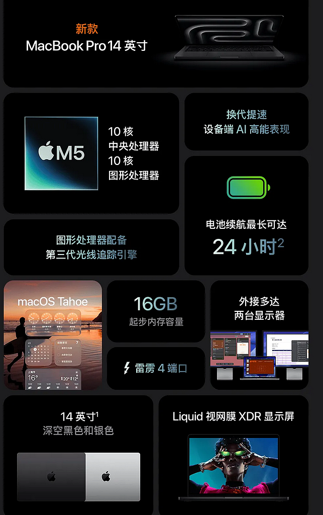 昨晚，苹果一口气发布3款M5新品（组图） - 2