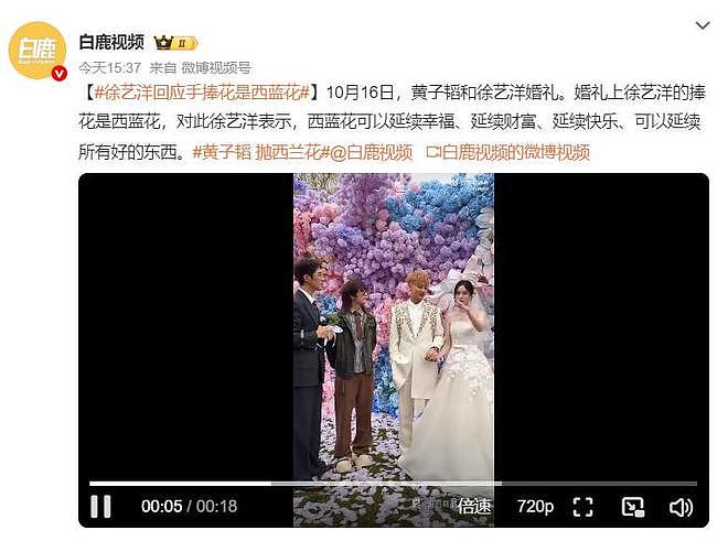 黄子韬大婚!徐艺洋戴500克拉婚戒,男方抛西兰花,喜婆婆太开心(组图) - 16