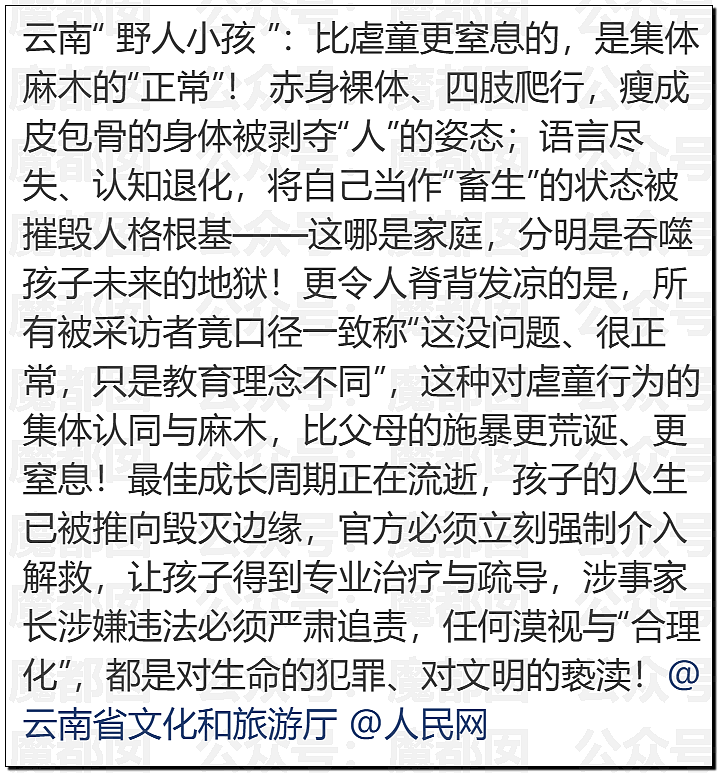 全网震怒！强制不给穿衣、狗一样爬行乞食！野人小孩事件爆议（组图） - 47